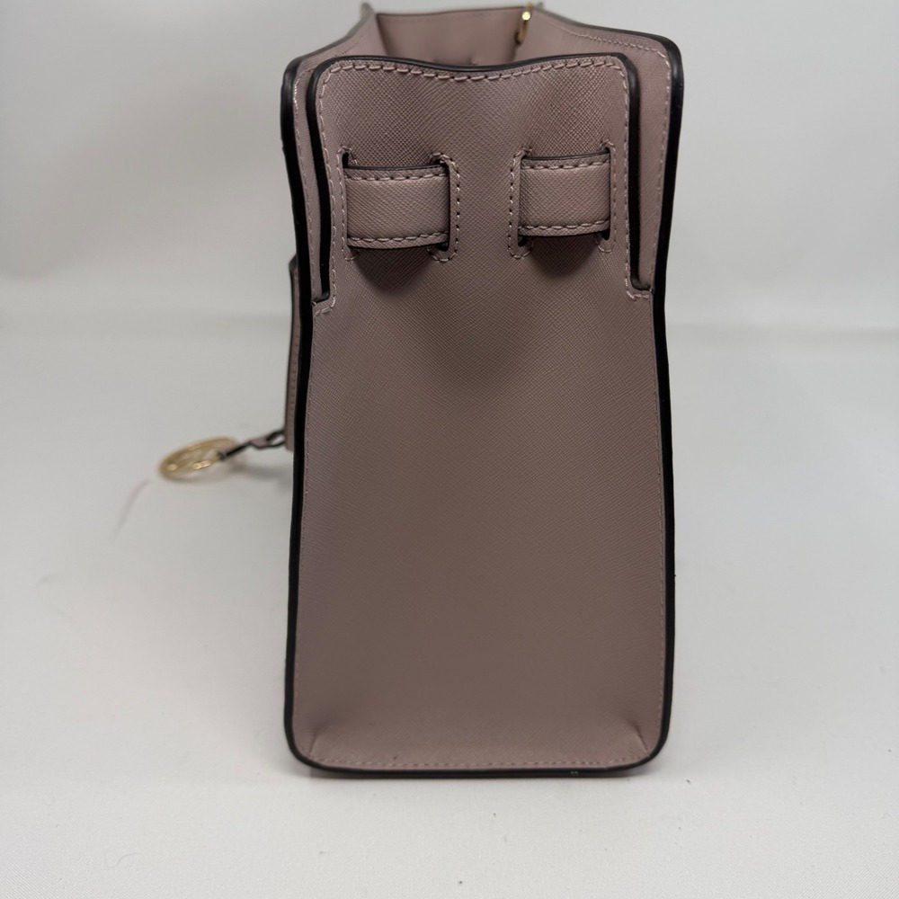 Michael Kors Saffiano Leather Satchel Crossbody Bag Dusty Rose Gold - Picture 5 of 9